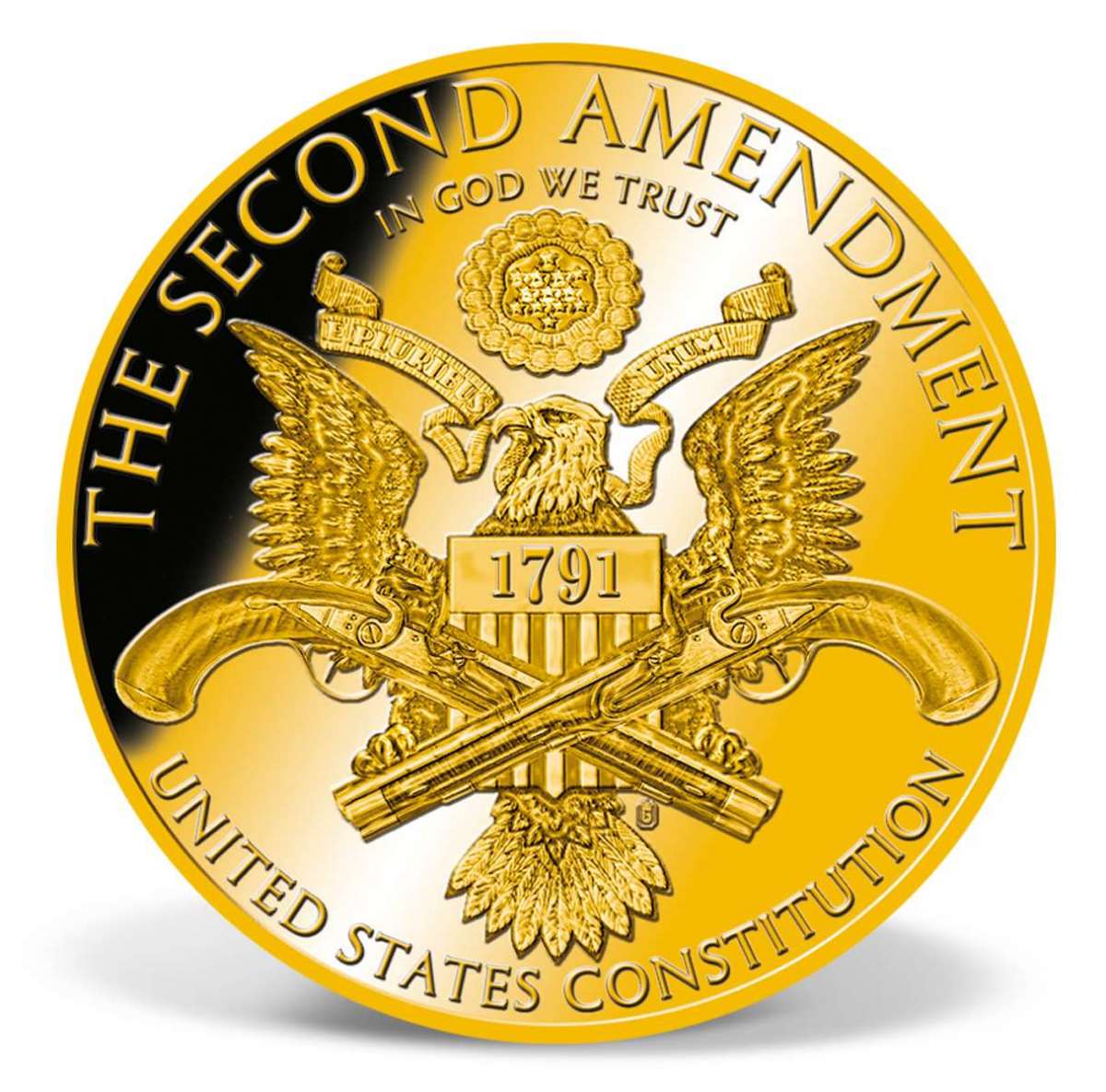 Thomas Jefferson Second Amendment Commemorative Coin Gold Layered