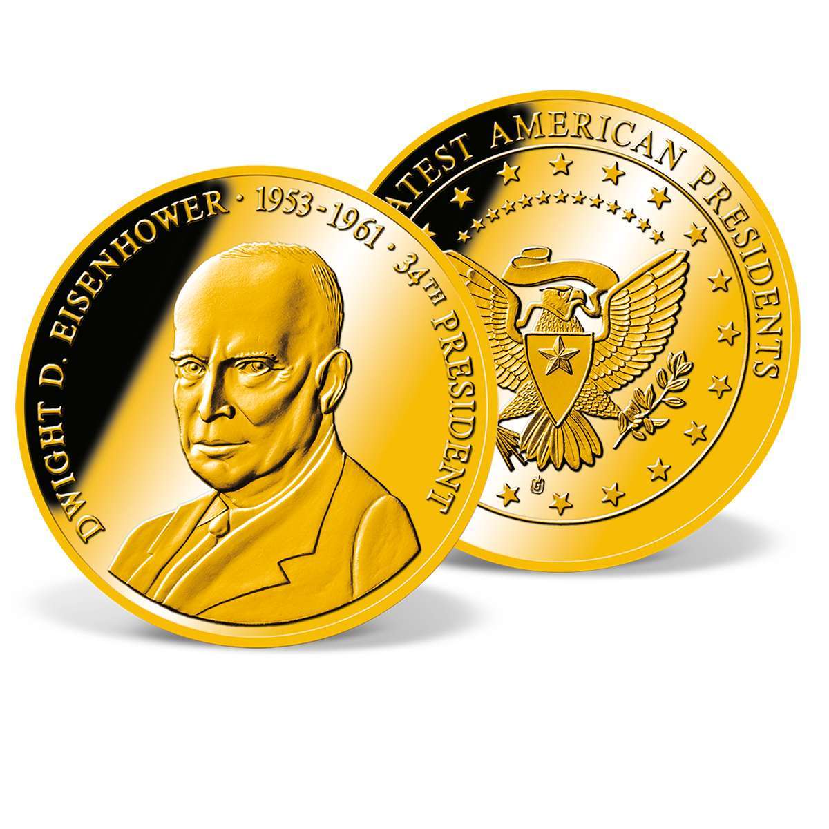 Dwight D Eisenhower Commemorative Coin Gold Layered Gold