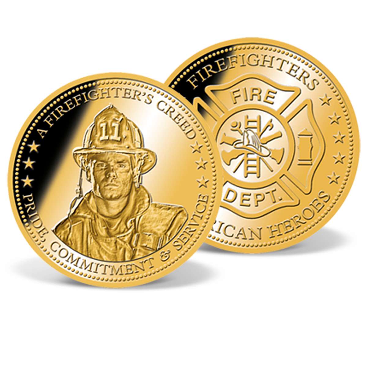 A Firefighter s Creed Commemorative Coin Gold Layered Gold