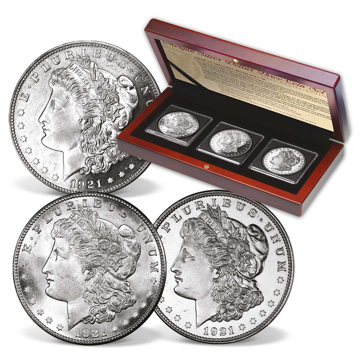 1921 Morgan Silver Dollar Mint Mark Set American Mint