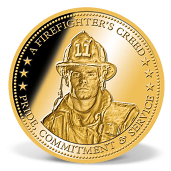 A Firefighter's Creed Commemorative Coin | Gold-Layered | Gold ...