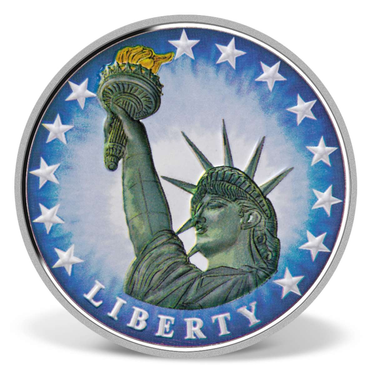 Statue of Liberty Commemorative Color Coin SilverPlated Silver