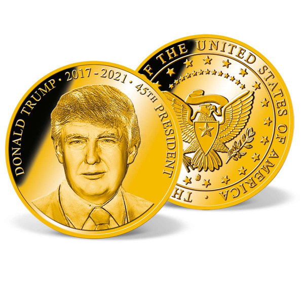 President Donald Trump Commemorative Coin | Gold-Layered | Gold ...