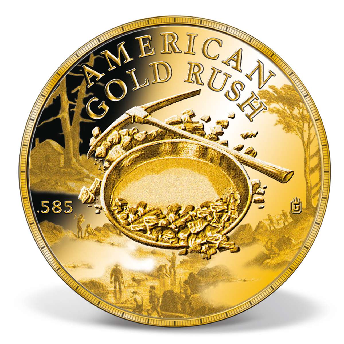 California Gold Rush Commemorative Gold Coin Solid Gold Gold