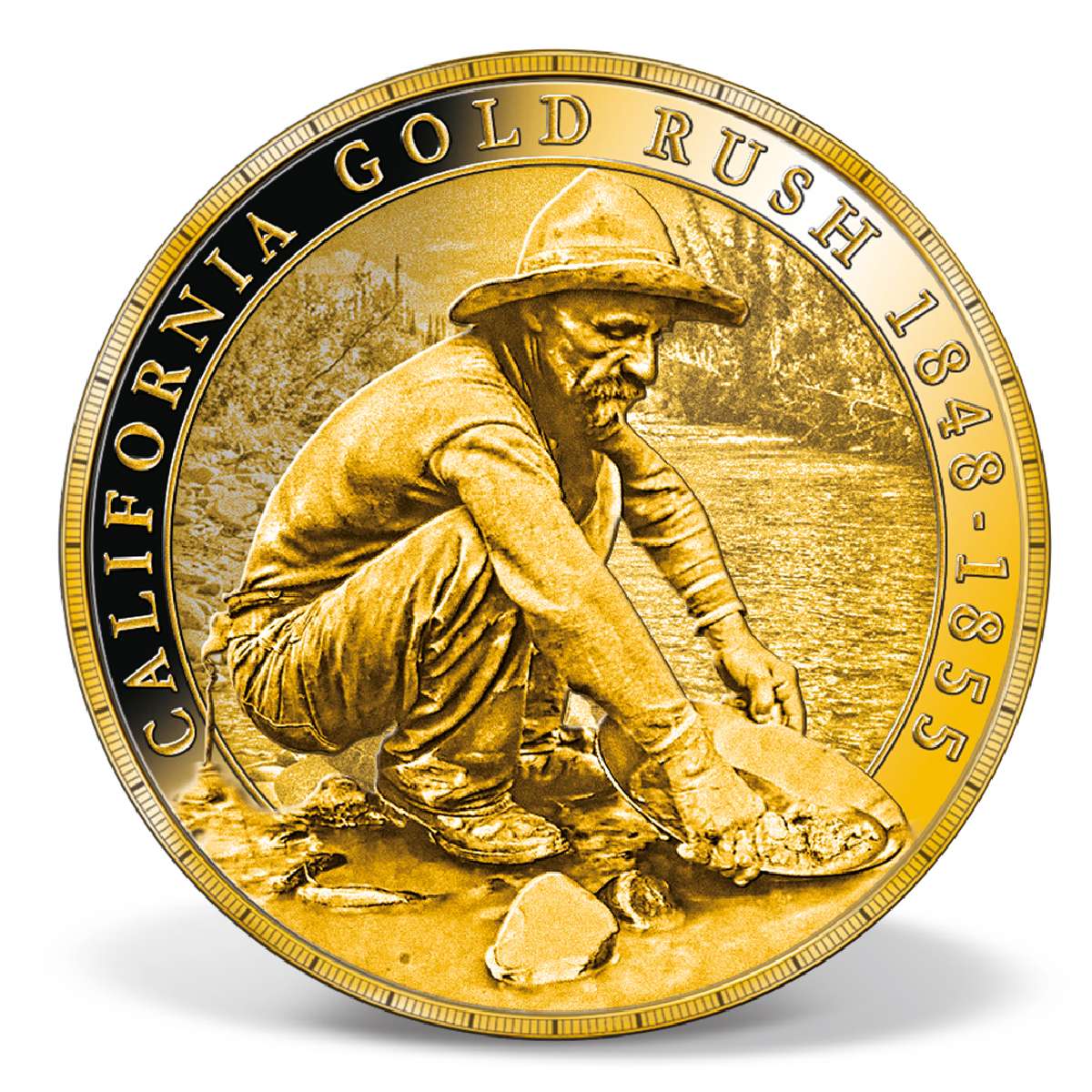 California Gold Rush Commemorative Gold Coin Solid Gold Gold 