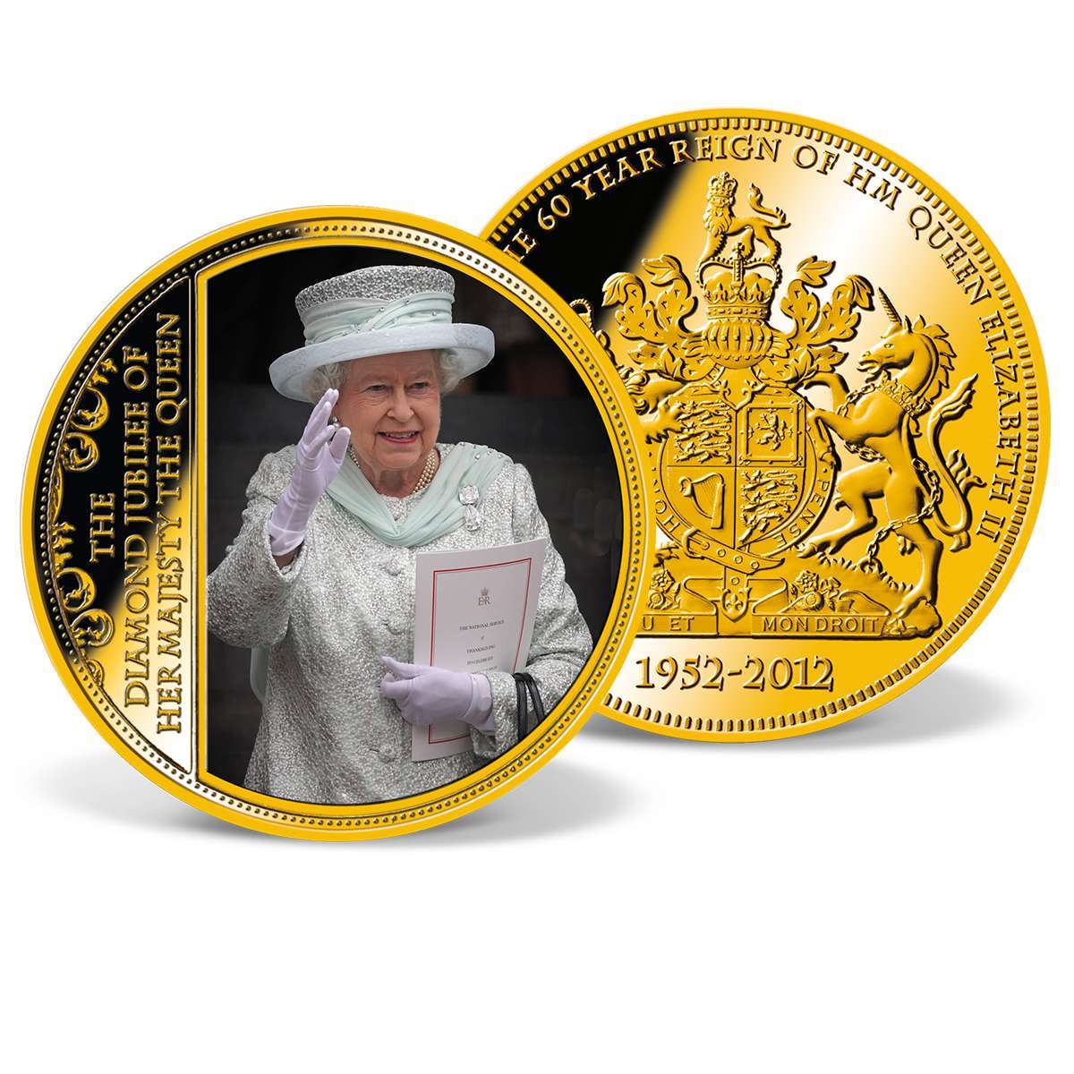 Queen Elizabeth Ii Diamond Jubilee Commemorative Coin Gold Layered Gold American Mint 4970