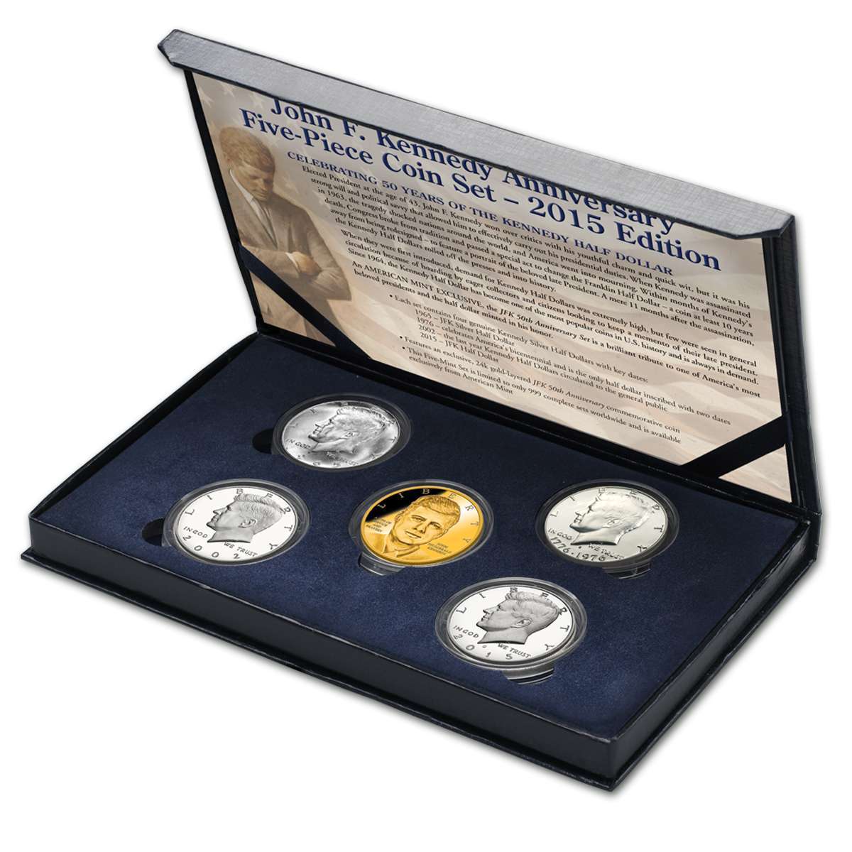 JFK 50th Anniversary 5-Piece Set - 2015 Edition | Presidential Dollars ...