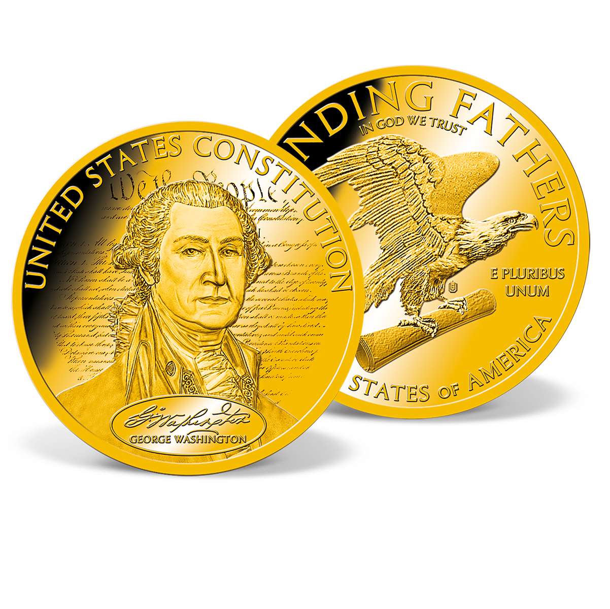 Colossal George Washington Commemorative Coin | Gold-Layered | Gold ...