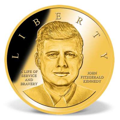 John F. Kennedy Anniversary Commemorative Coin | Gold-Layered | Gold |  American Mint