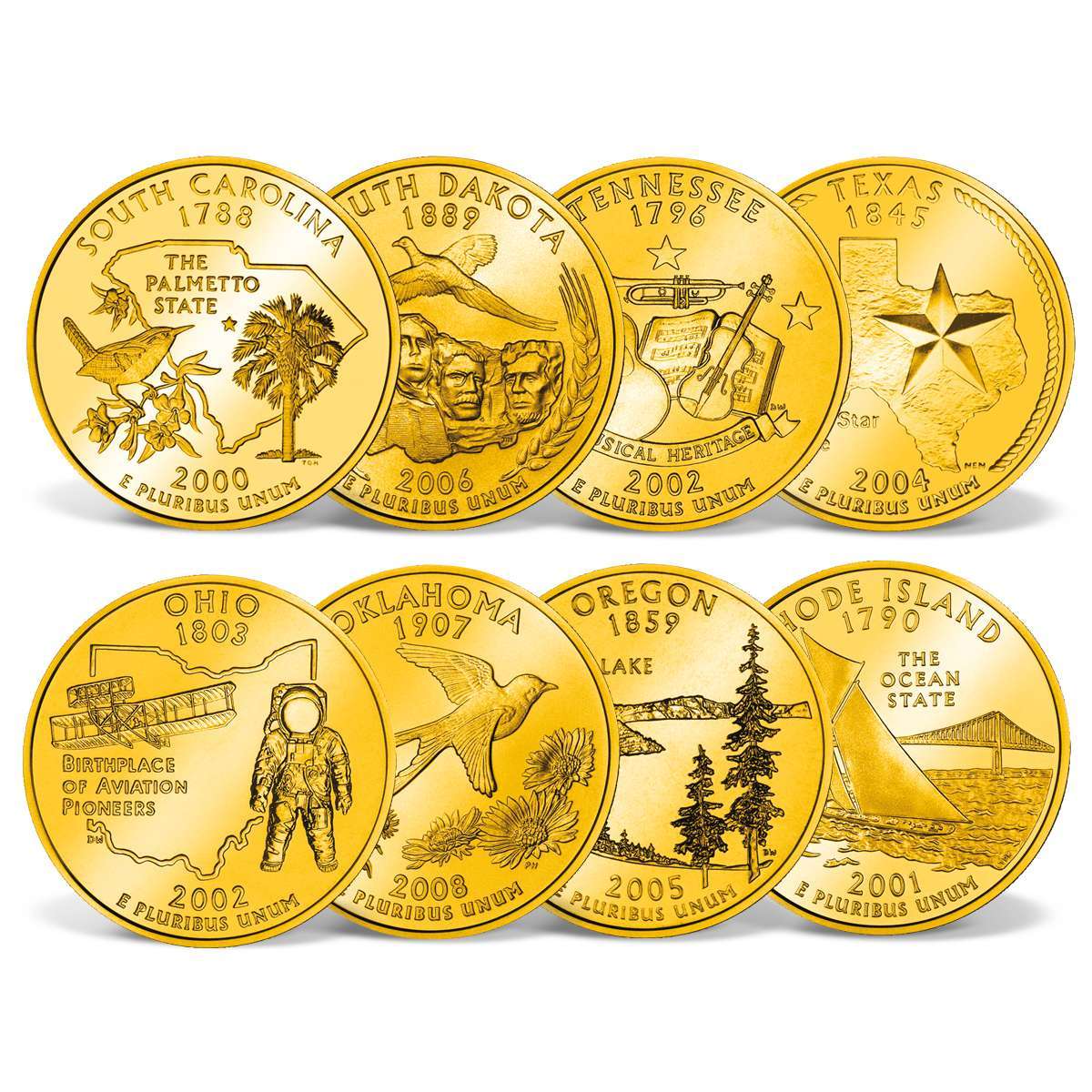 GoldLayered State Quarters Set GoldLayered Gold American Mint