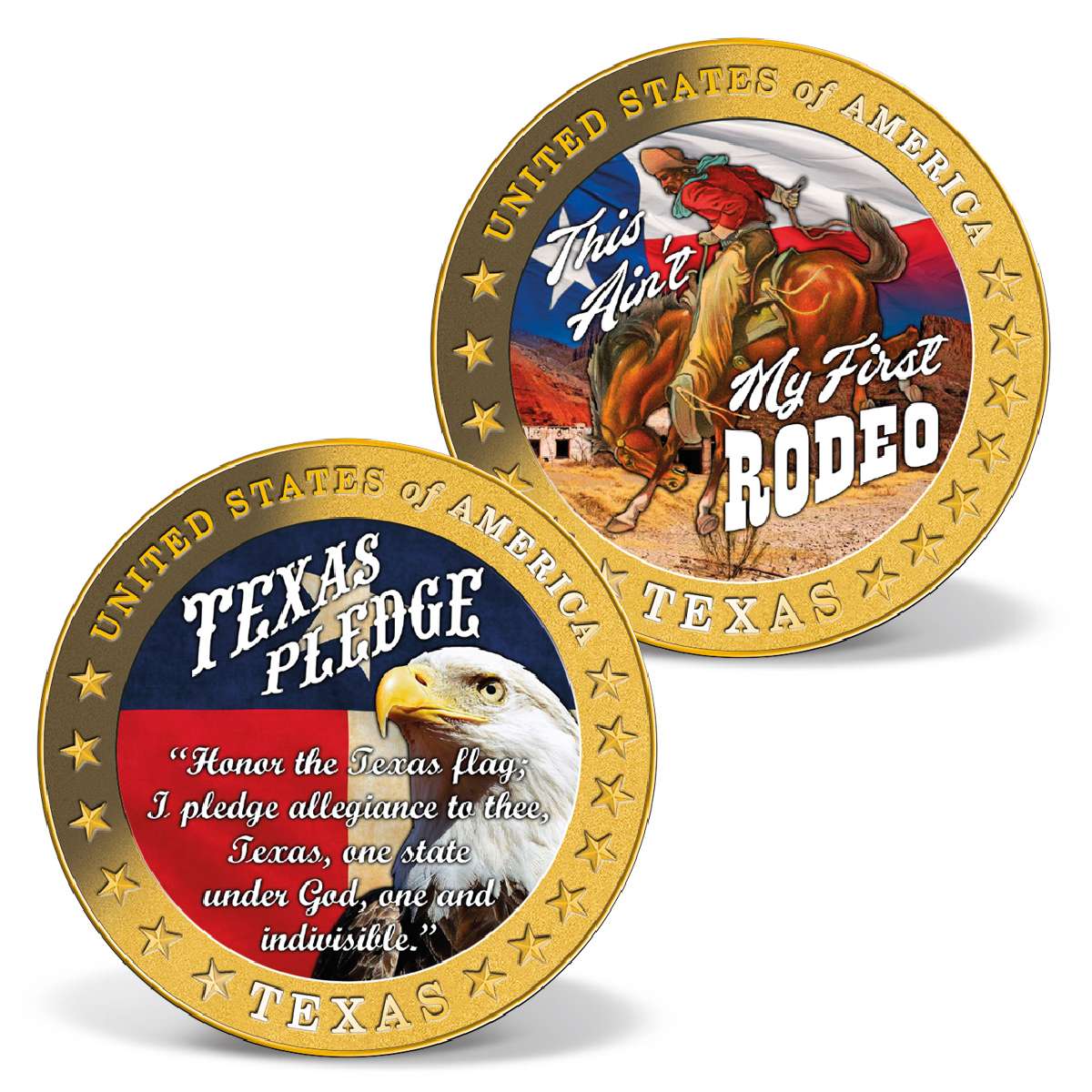 Pride of Texas Coin Set GoldLayered Gold American Mint