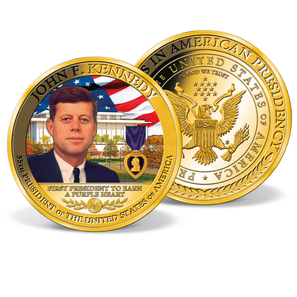 John F. Kennedy - First President to Earn a Purple Heart Colossal Commemorative Coin US_9870882_1