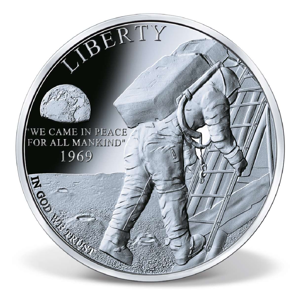 Apollo 11 - First Moon Walk Commemorative Coin | Gold-Layered | Gold ...