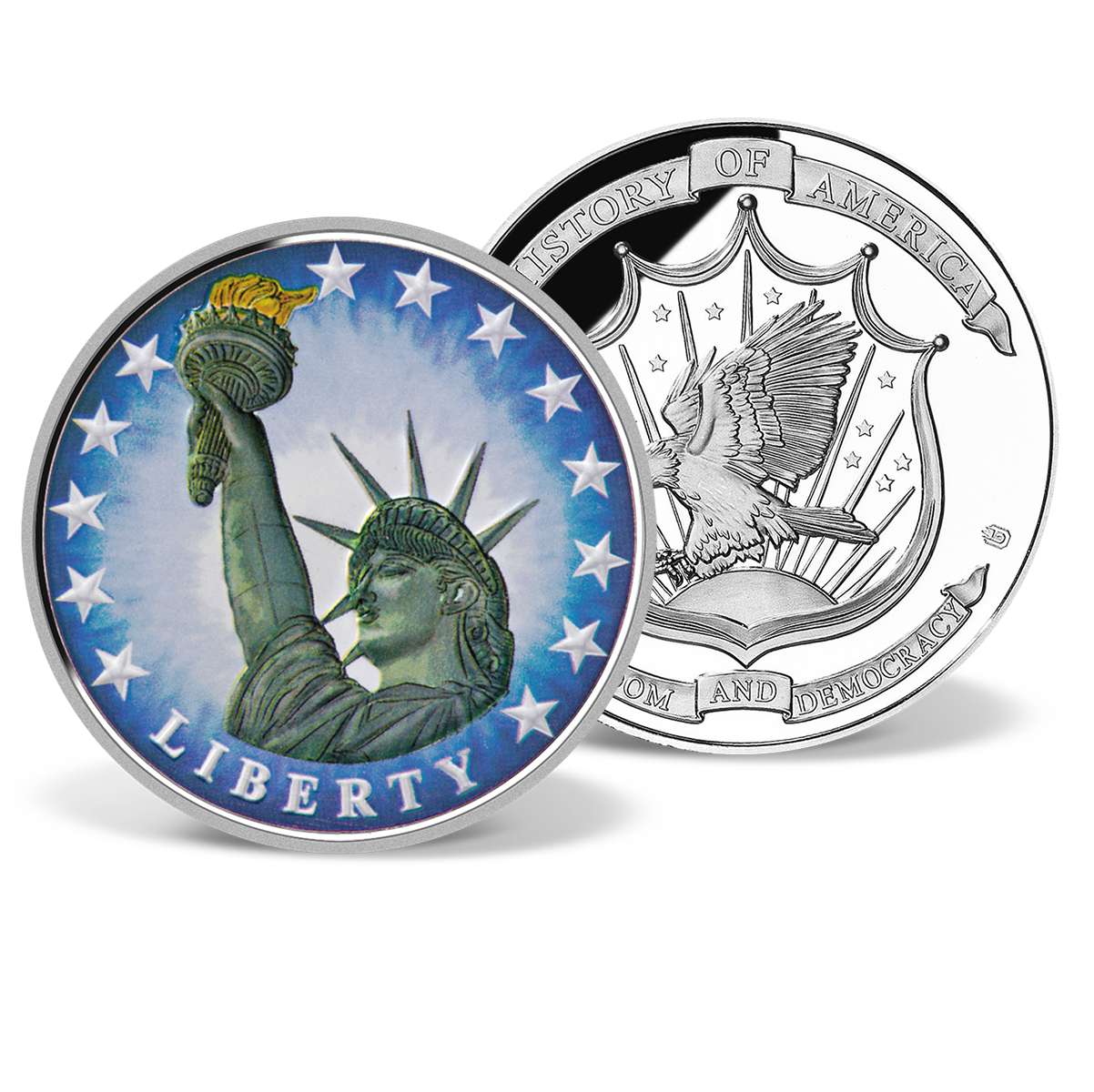 Statue of Liberty Commemorative Color Coin | Silver-Plated | Silver