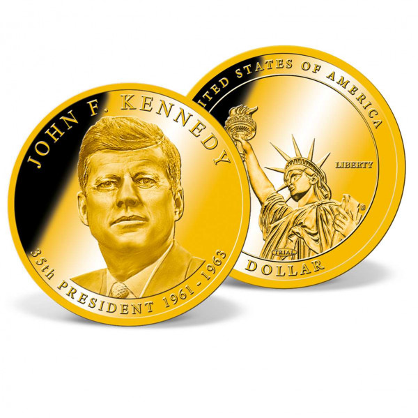 Colossal John F. Kennedy Presidential Dollar Trial | Gold-Layered ...