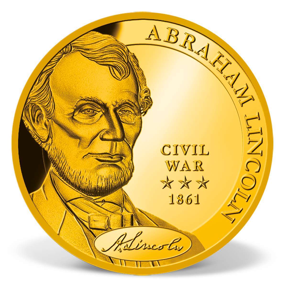 Abraham Lincoln - Commander in Chief Commemorative Gold Coin | Solid Gold |  Gold | American Mint