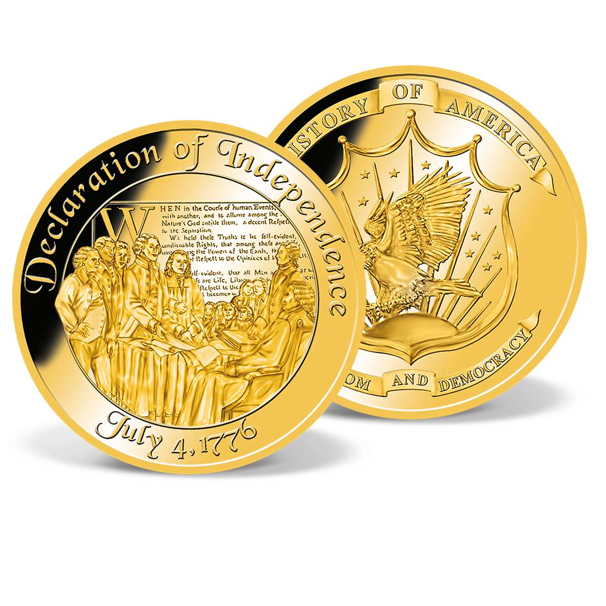 Declaration of Independence Commemorative Gold Coin Solid Gold