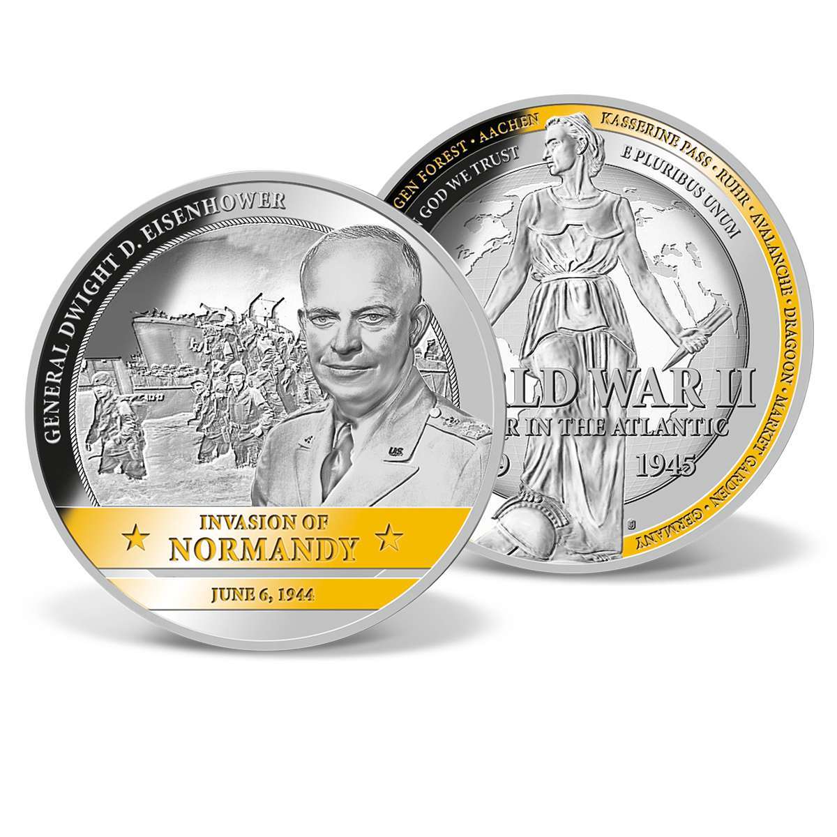 Invasion Of Normandy Commemorative Coin | Gold-Layered | Gold ...