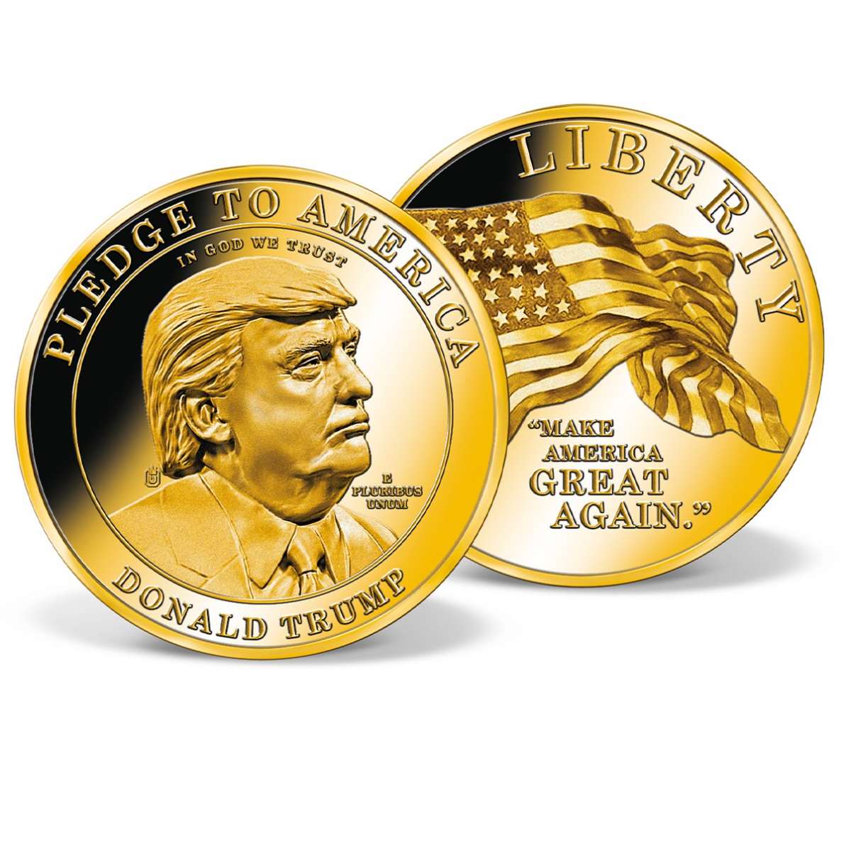 Donald Trump Make America Great Again High Relief Commemorative Coin Gold Layered Gold 1379