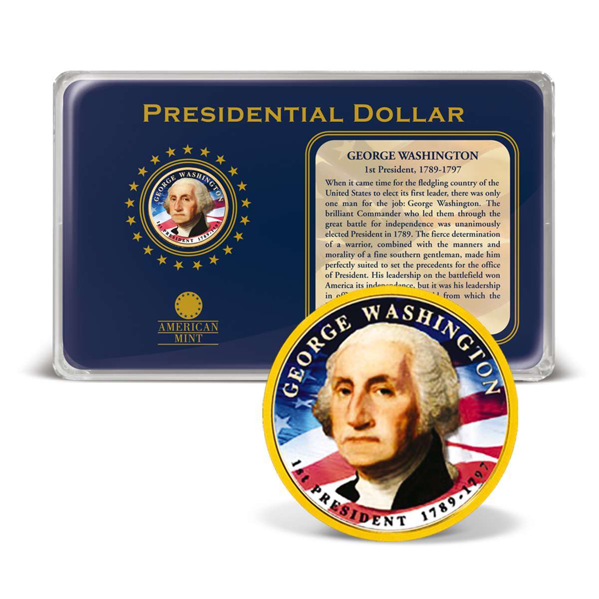 colorized presidential dollar coins