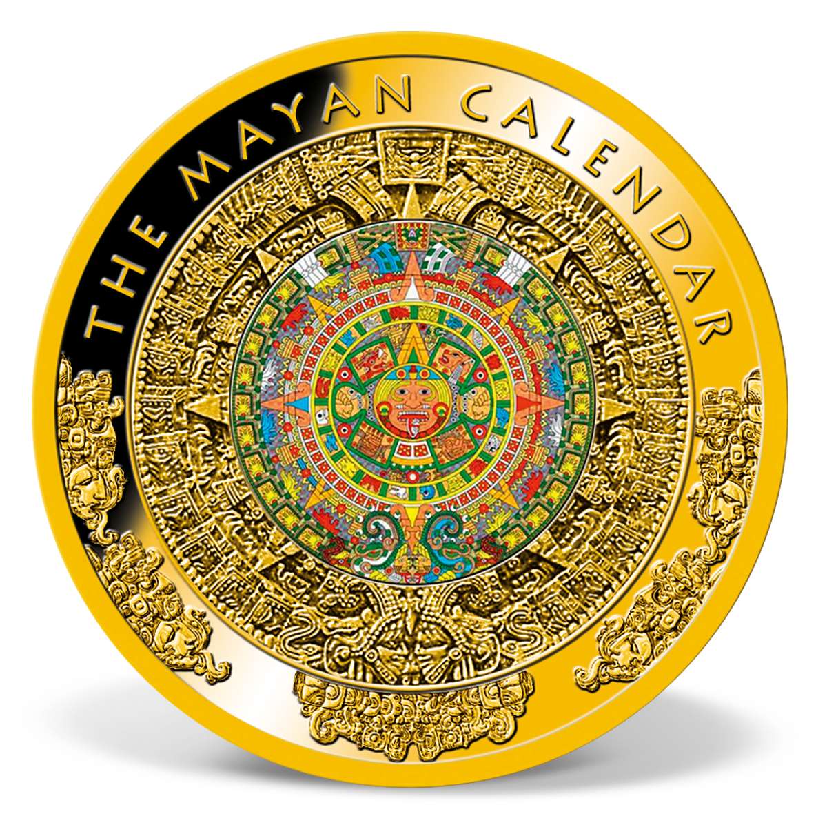 Colossal Mayan Calendar Commemorative Coin GoldLayered Gold