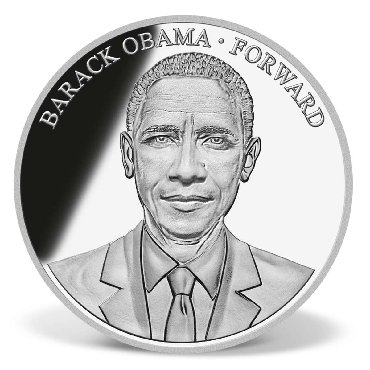 Barack Obama Forward Commemorative Coin Silver Plated Silver American Mint 9057