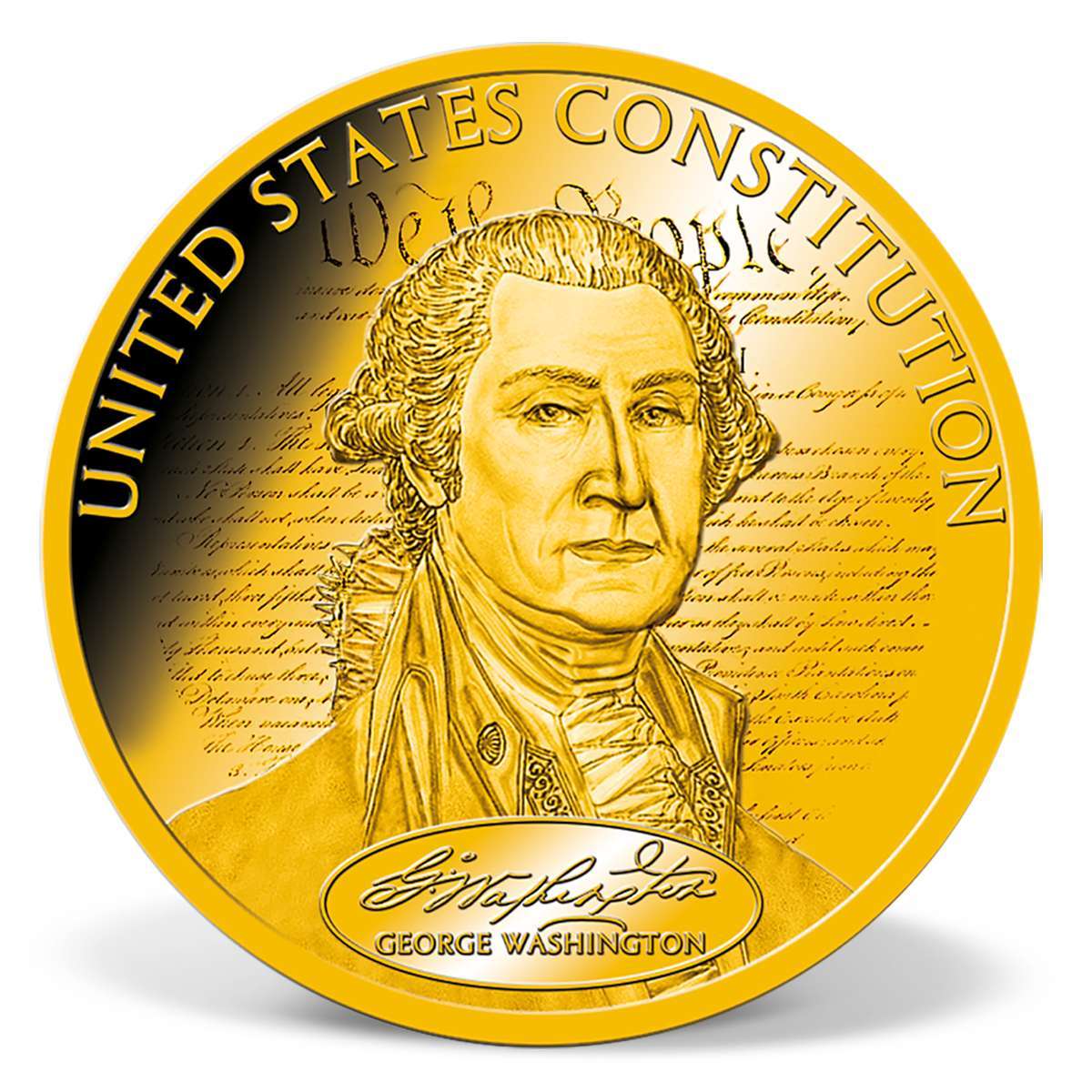 Colossal George Washington Commemorative Coin | Gold-Layered | Gold ...