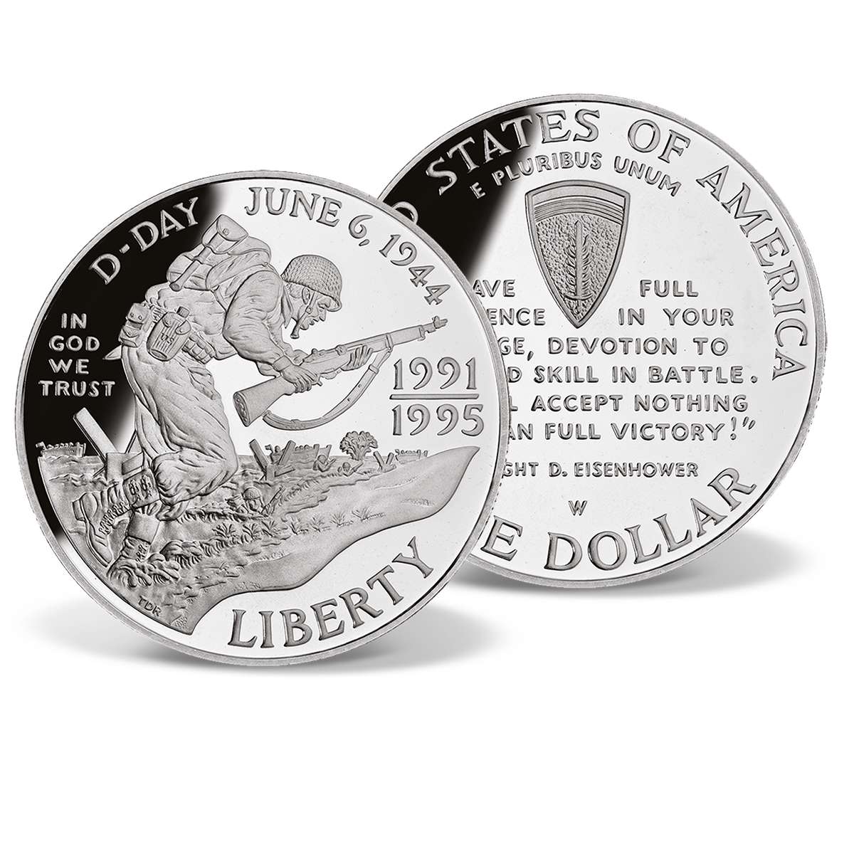 World War II - D-day 50th Anniversary Silver Dollar