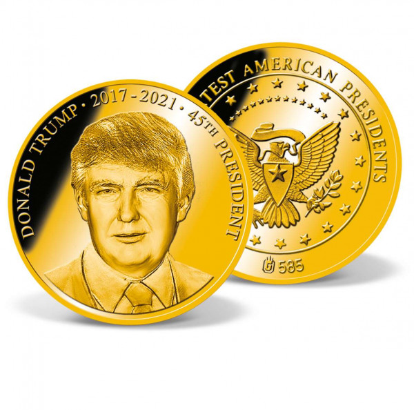 President Donald Trump Commemorative Gold Coin Solid Gold Gold