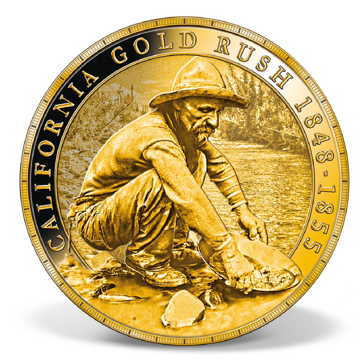 California Gold Rush Commemorative Gold Coin Solid Gold Gold