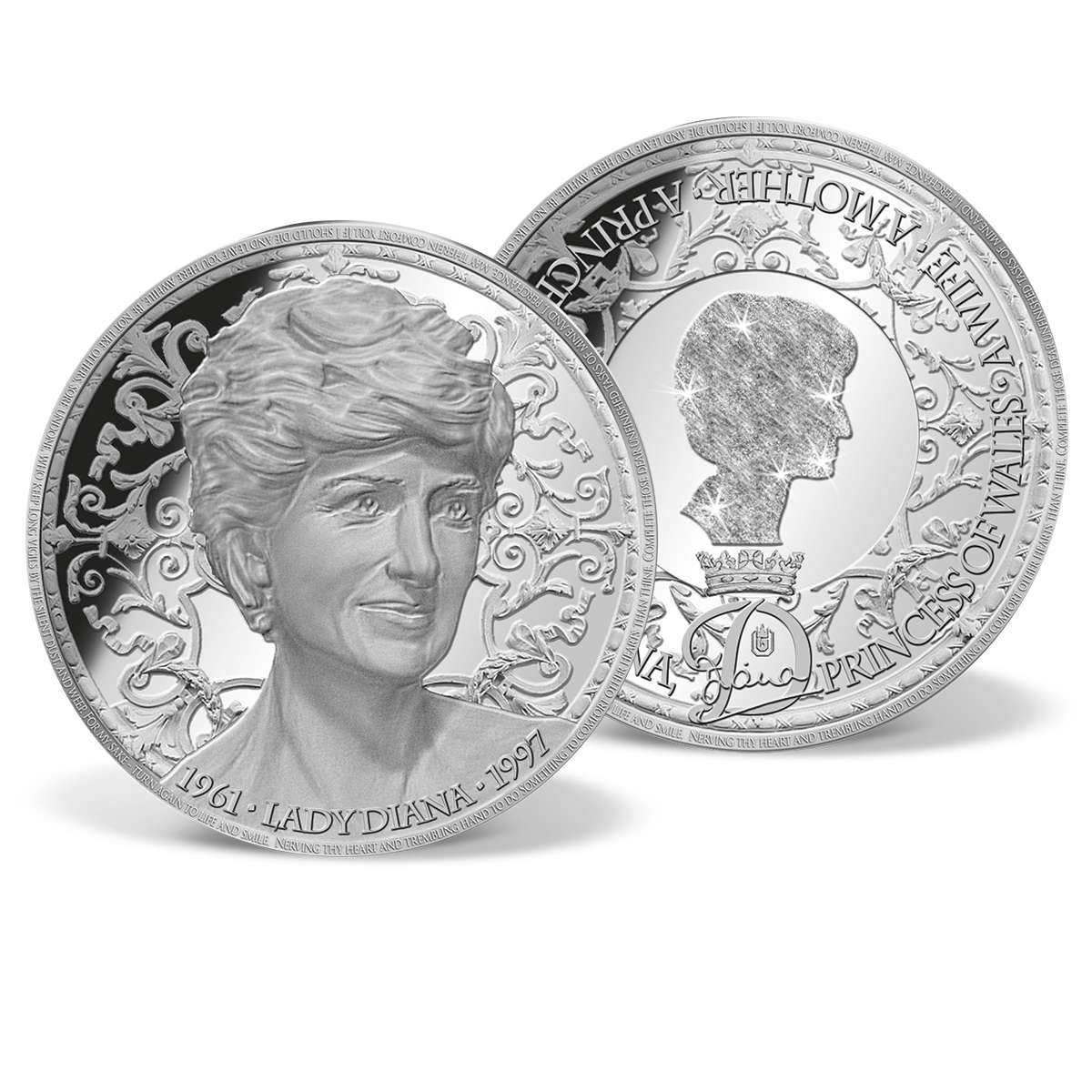 Lady Diana Solid Silver Commemorative Coin Solid Silver Silver