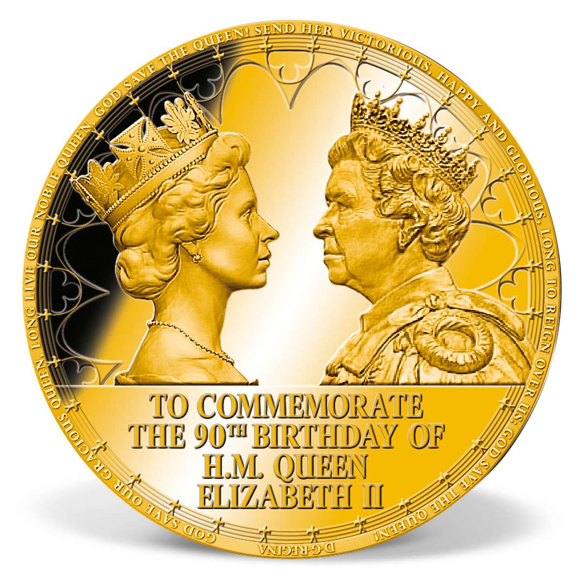 Queen Elizabeth Ii 90th Birthday Commemorative Coin Gold Layered Gold American Mint 1351