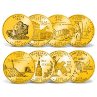 Gold-Layered State Quarters Set | Gold-Layered | Gold | American Mint