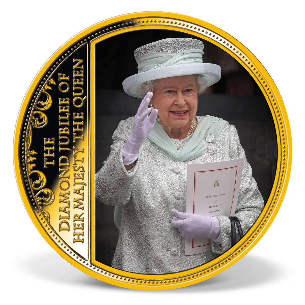 Queen Elizabeth II Diamond Jubilee Commemorative Coin GoldLayered